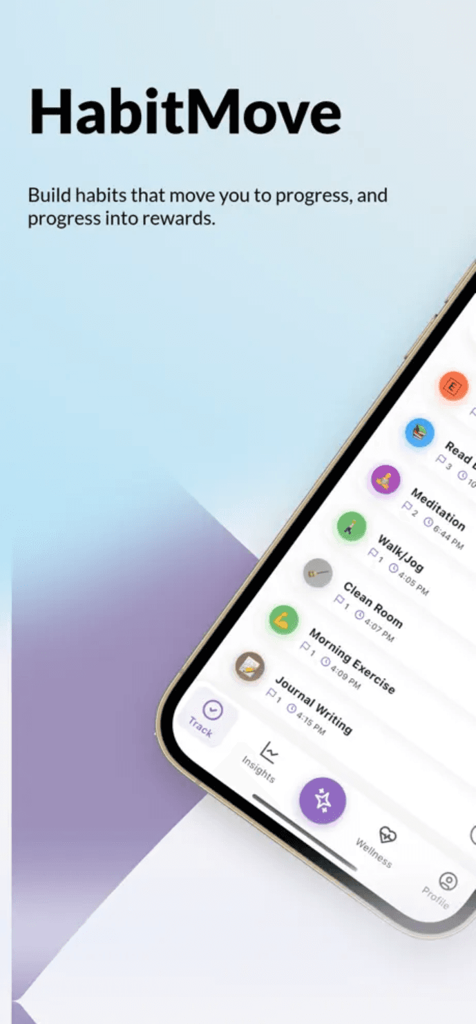 HabitMove app habit-tracking screen